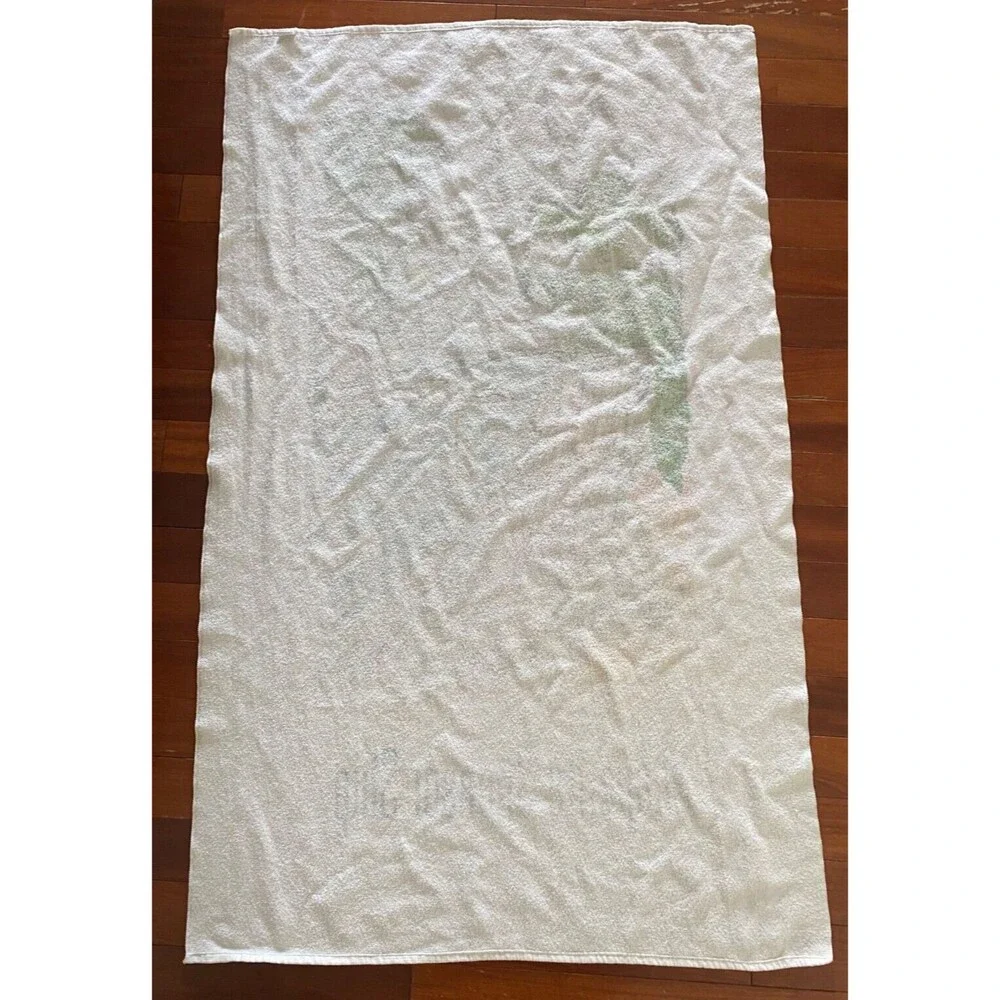 90's Vintage Beach Towel Shaperite Sponsor Cruise Ship USA Made Colorful Large